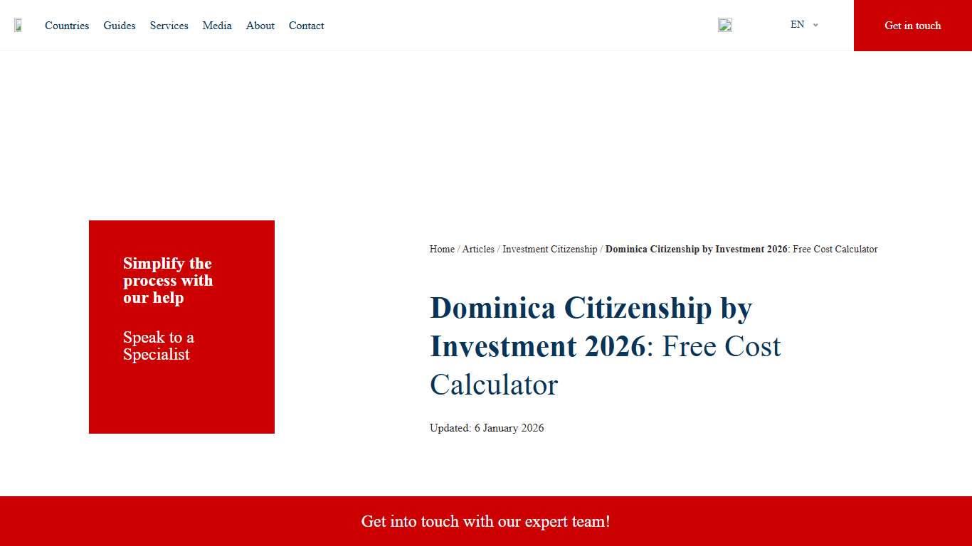 Dominica Citizenship by Investment 2026: Free Cost Calculator Get Golden Visa